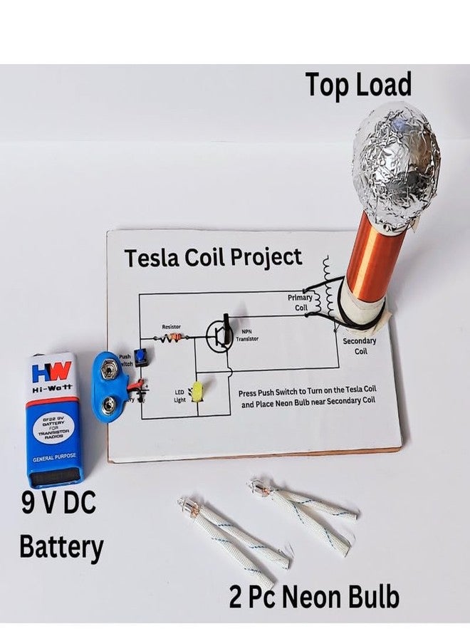 ESPtronics Working Model Experiment Kit on Tesla Coil Wireless Power Transmission Physics Science for School Kids and Class 12 Students - Image 2